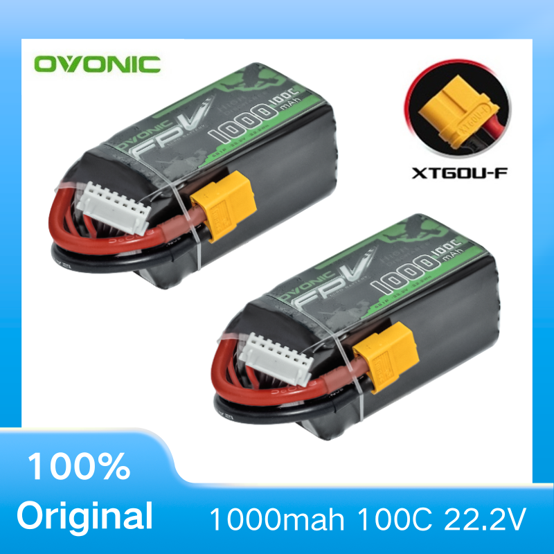 Drone Power Bank - 2Pcs OVONIC 1000mAh 100C 22.2V LiPo