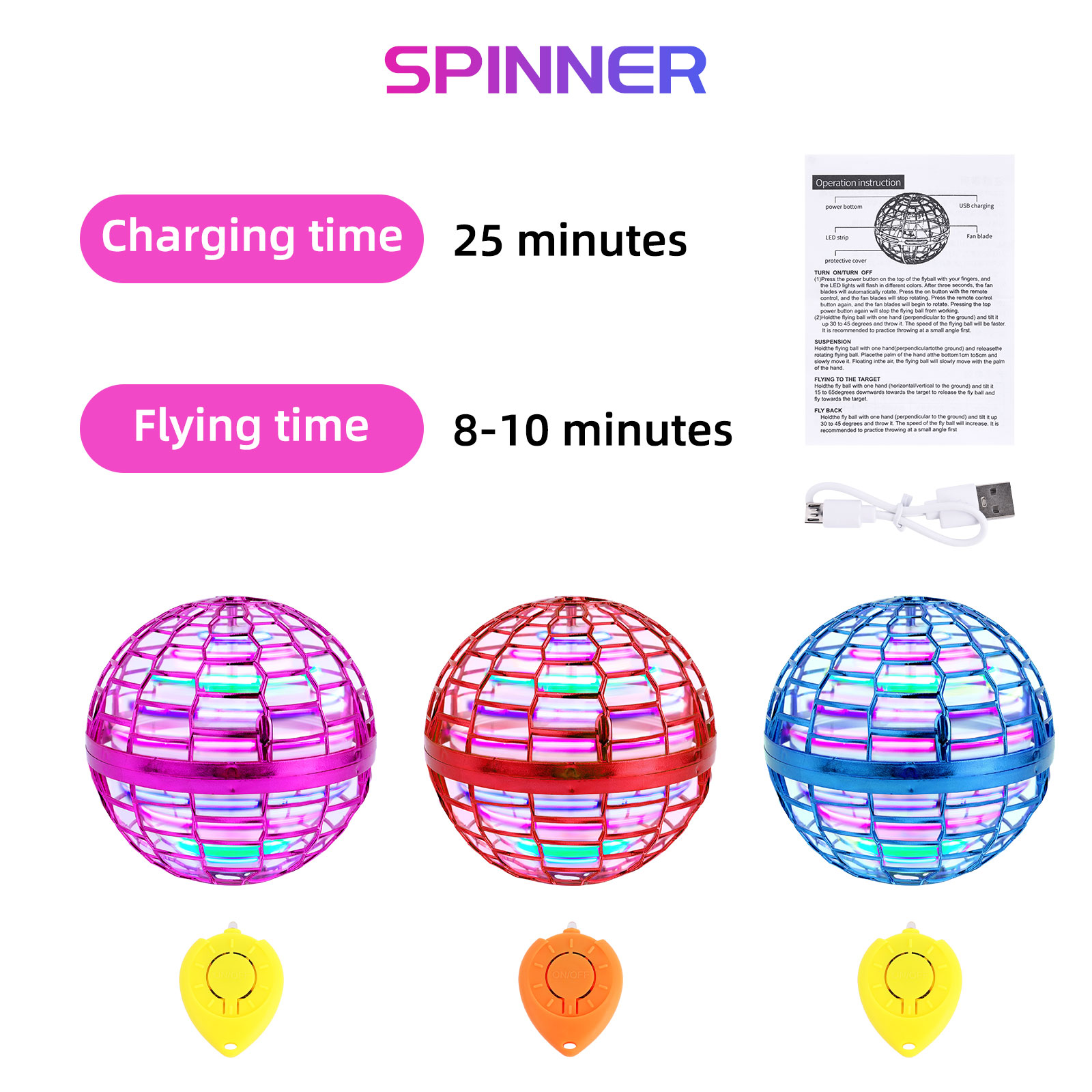 Flying Orb Ball Boomerang Spin - огляд і ціна Drone Beacon Light
