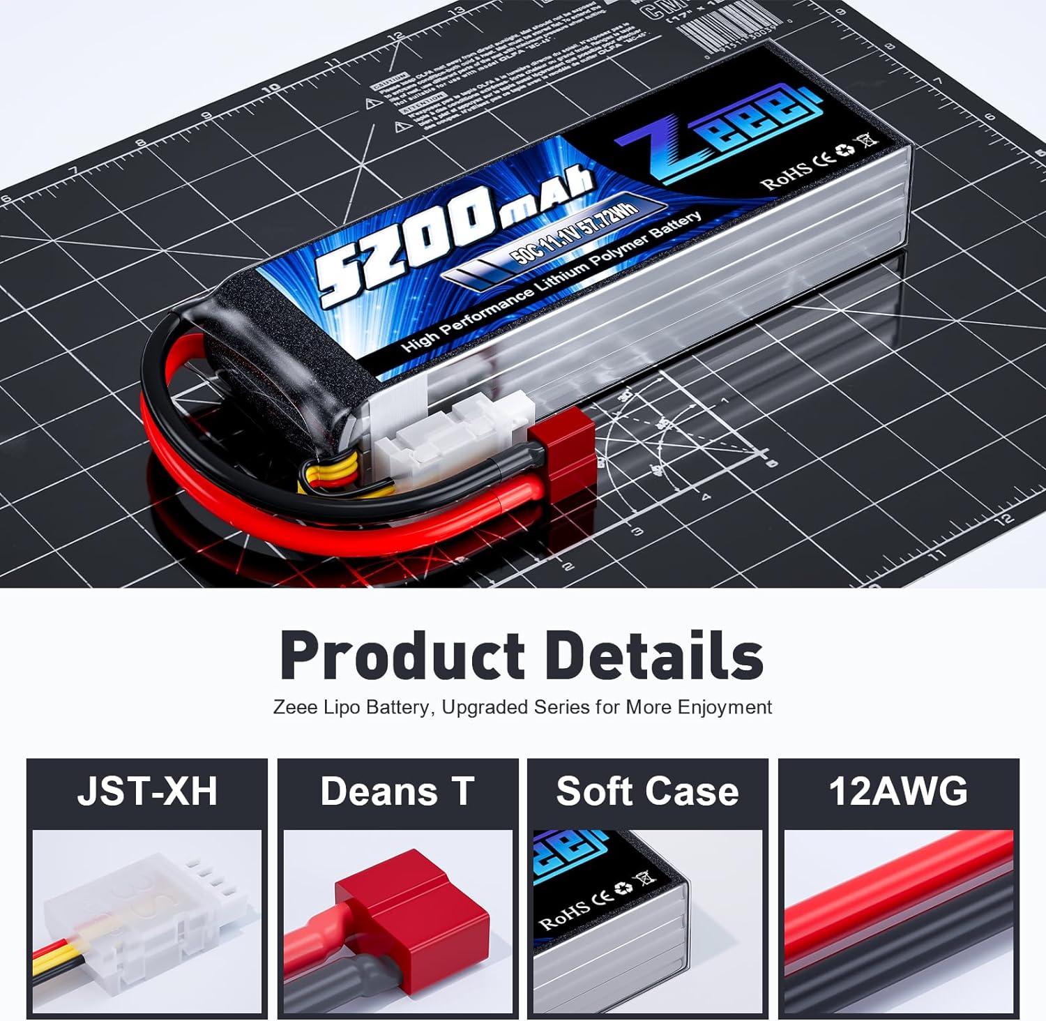 1/2units Zeee 11.1V 50C 5200mA - огляд і ціна Drone Joystick Cover